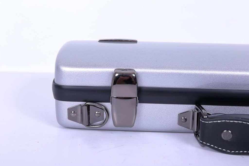 Crossrock Case for Both C and B Foot Flute-Fiberglass Hardshell with Backpack Straps-Silver(CRF1000FLSL-2)