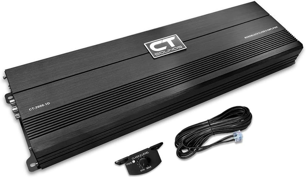 CT Sounds CT-2000.1D Compact Class D Car Audio Monoblock Amplifier, 2000 Watts RMS