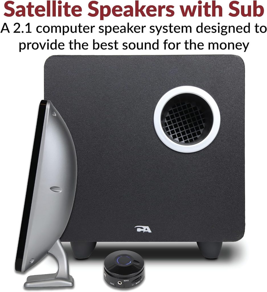 Cyber Acoustics CA-3610 2.1 Multimedia Speaker System with Subwoofer, Perfect Computer Speakers for PC or Mac, Great for Music, Movies, and Gaming