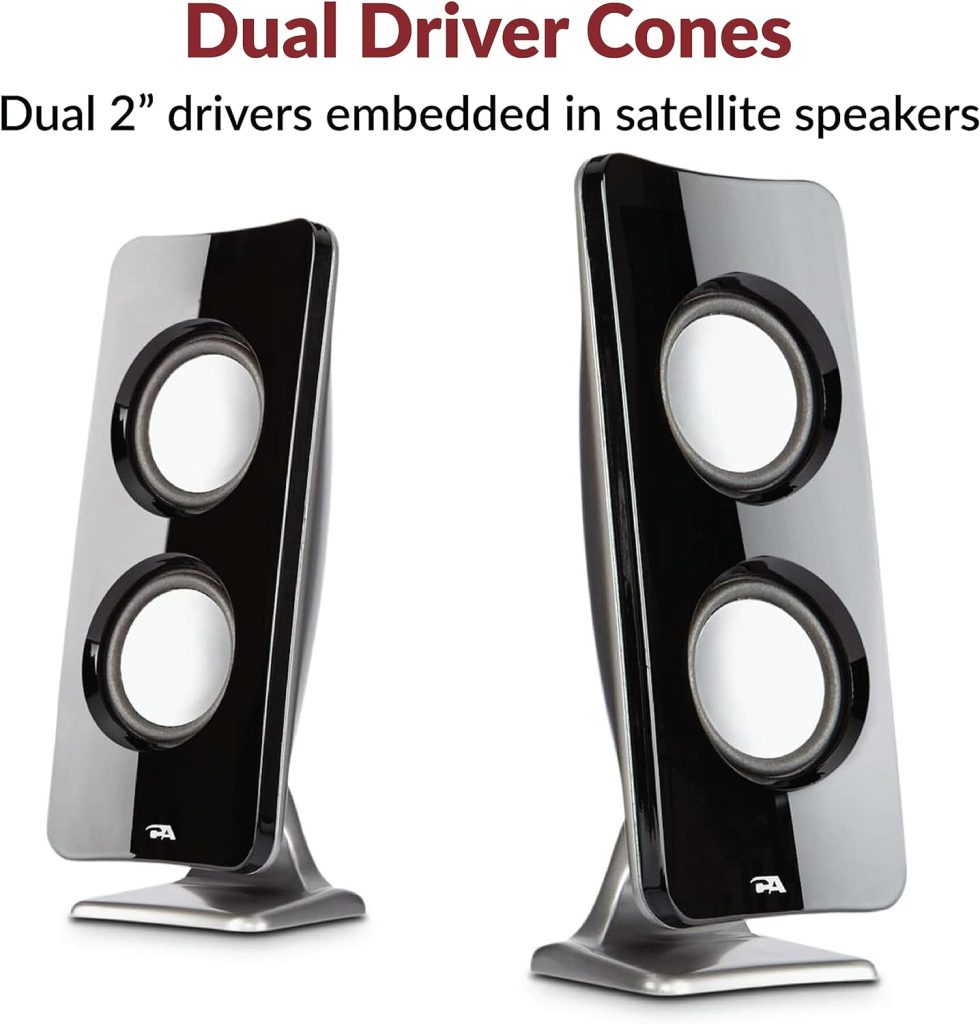 Cyber Acoustics CA-3610 2.1 Multimedia Speaker System with Subwoofer, Perfect Computer Speakers for PC or Mac, Great for Music, Movies, and Gaming