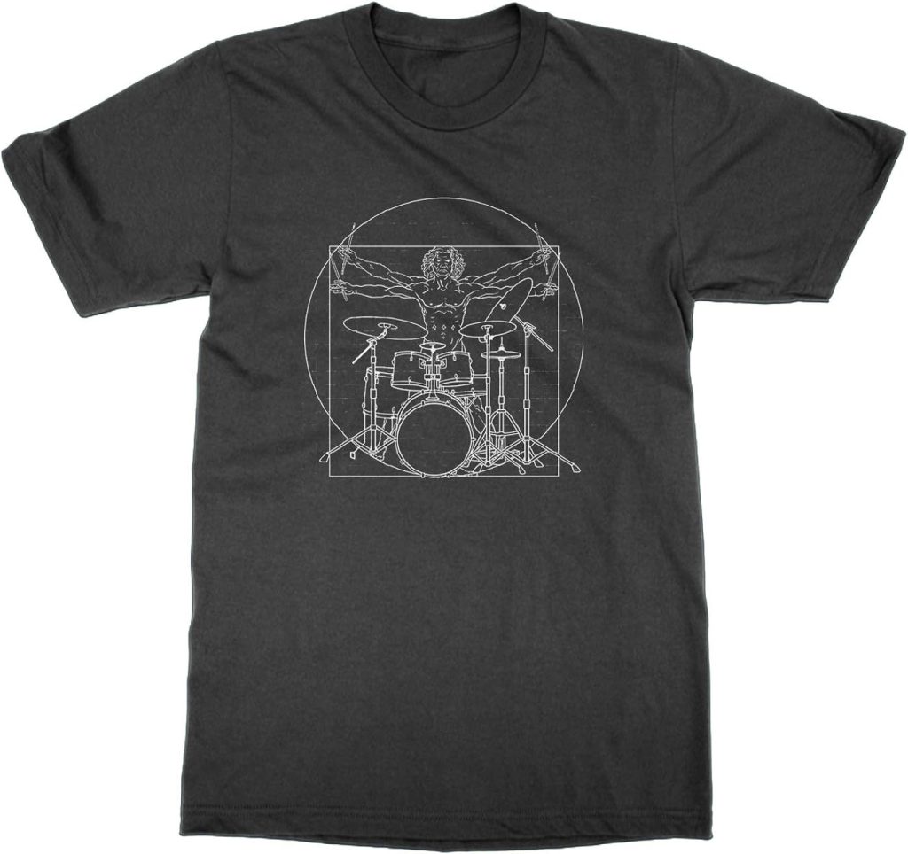 Da Vinci Vitruvian Drummer T-Shirt