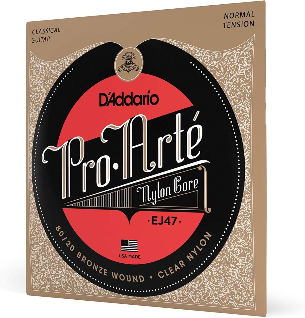 DAddario Guitar Strings - Pro-Arte Classical Guitar Strings - EJ47 - Nylon Guitar Strings - 80/20 Bronze Wound, Nylon Core - Normal Tension