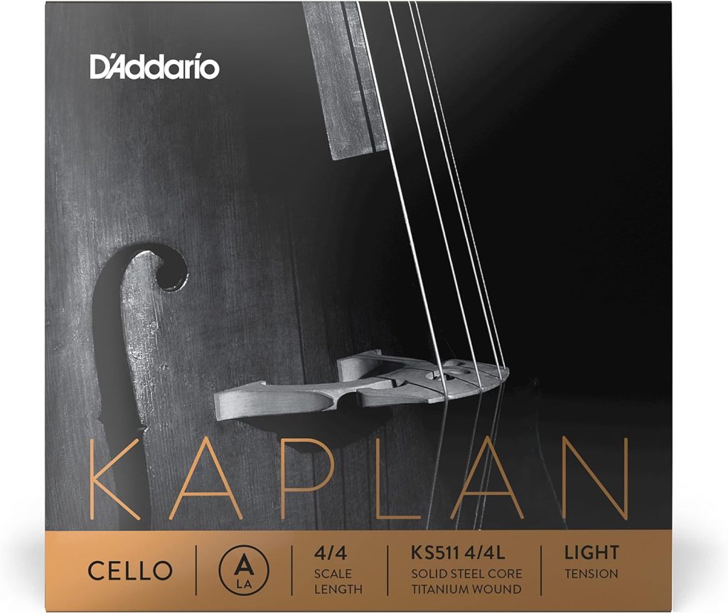 DAddario Kaplan Cello Single D String, 4/4 Scale, Light Tension