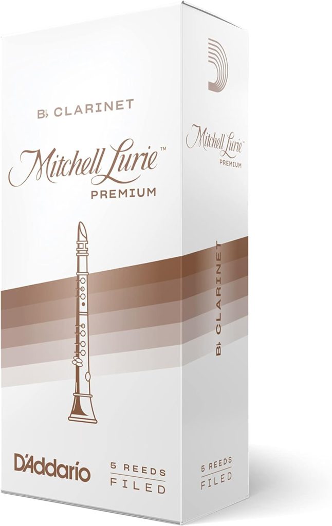 DAddario Mitchell Lurie Premium Bb Clarinet Reeds, Strength 3.5, 5-pack - RMLP5BCL350