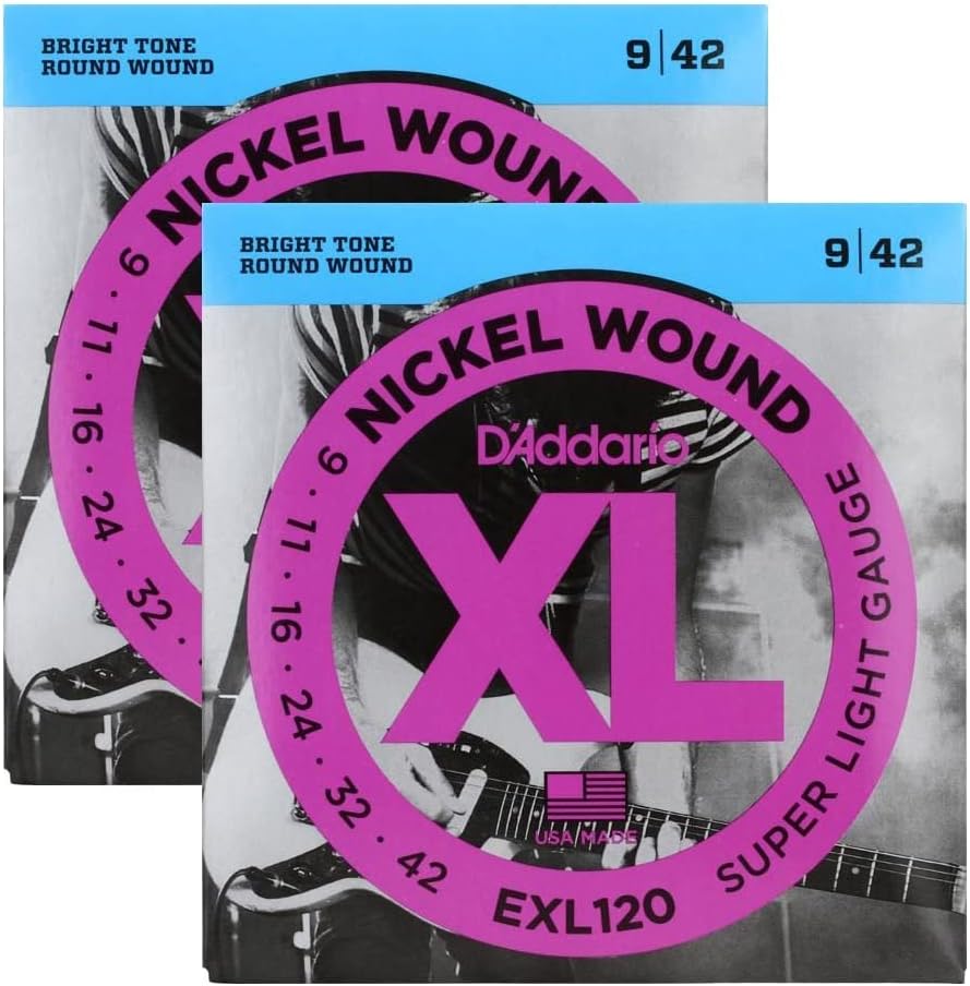 DAddario Super Light Nickel Wound Electric Guitar Strings 9-42 2 Pack