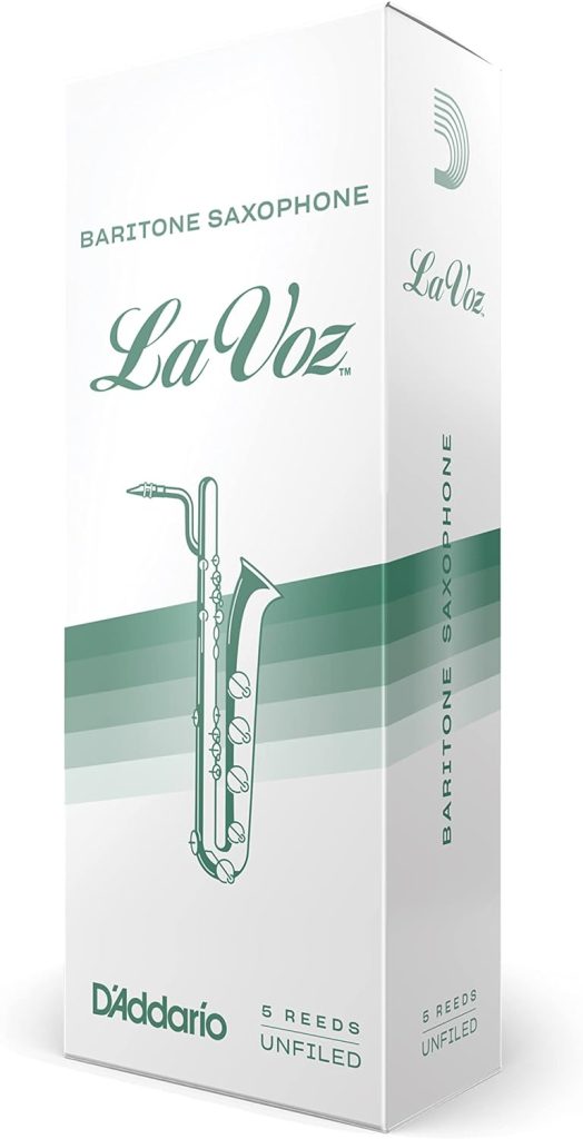 D’Addario Woodwinds Baritone Saxophone Reeds, Medium Hard, 5 Pack