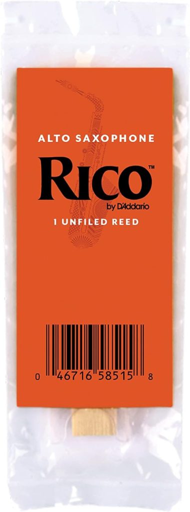 D’Addario Woodwinds Rico - Reeds for Alto Saxophone - Thinner Vamp Cut for Ease of Play, Traditional Blank for Clear Sound, Unfiled for Powerful Tone - 2.5 Strength - Made in the USA - 10-Pack
