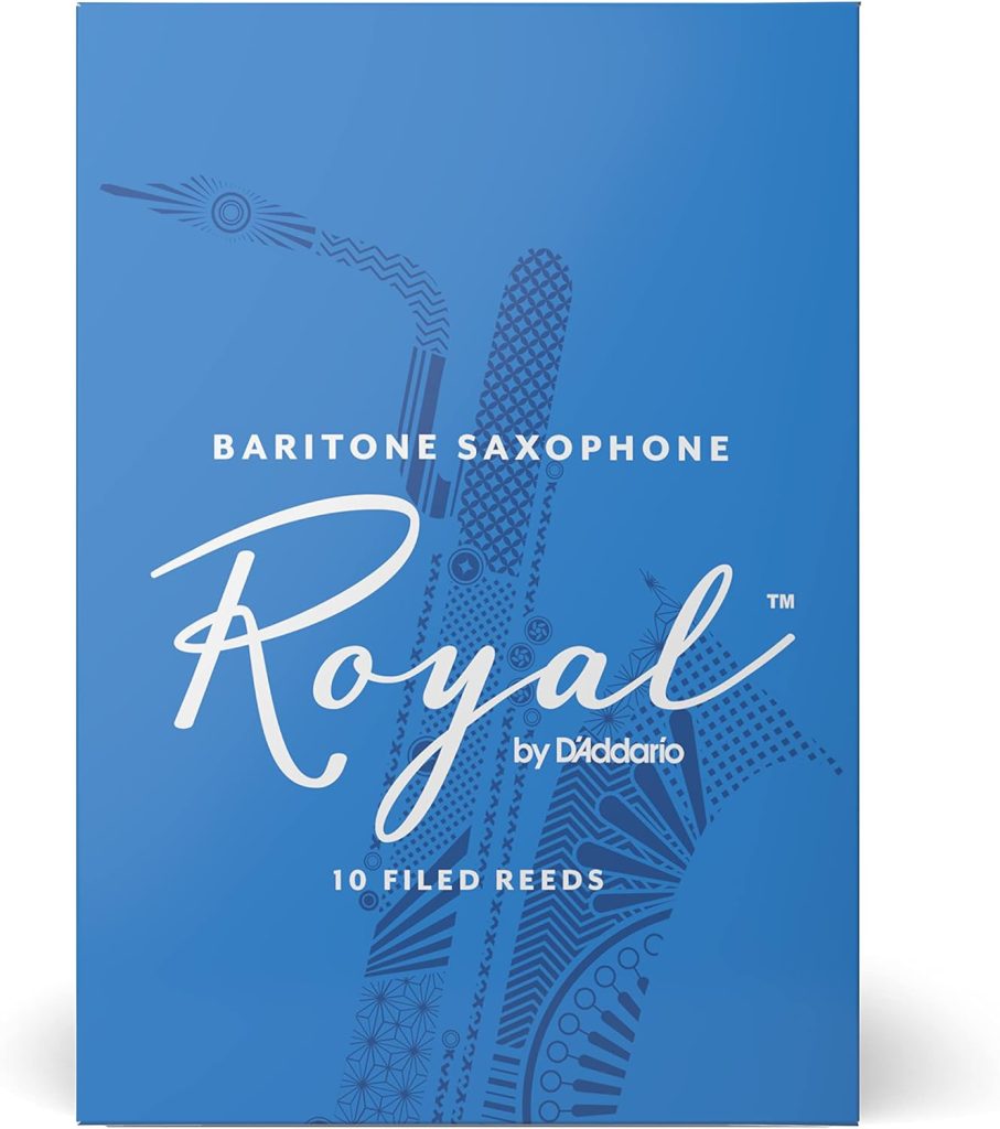 D’Addario Woodwinds Royal Baritone Sax Reeds, Strength 2.5, 10-pack