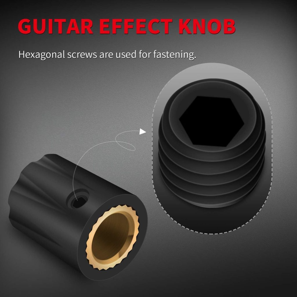 DaierTek 10pcs Black Davies 1900h Clone Guitar Effect Pedal knob 1/4 Shaft Set Screw for Amplifier amp boss Volume Control