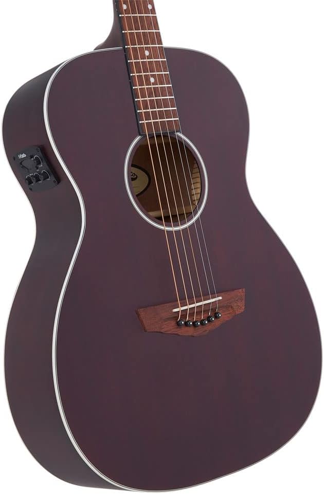 DAngelico DAPLSOMSTWCP Premier Tammany LS Acoustic-Electric Guitar, Trans Wine (Gear Hero Exclusive)