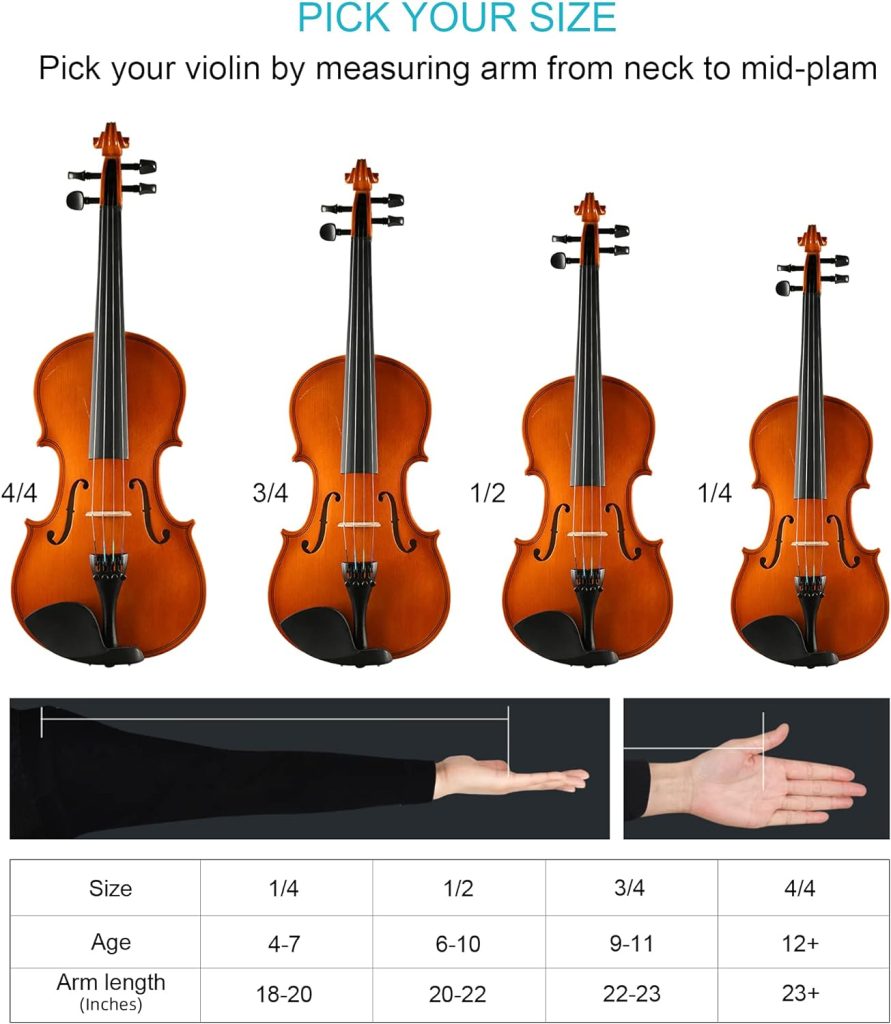 DEBEIJIN Adults Kids Violin - Premium Violin for Kids Beginners - Ready To Play 4/4 Violin - Handcrafted Student Beginner Violin