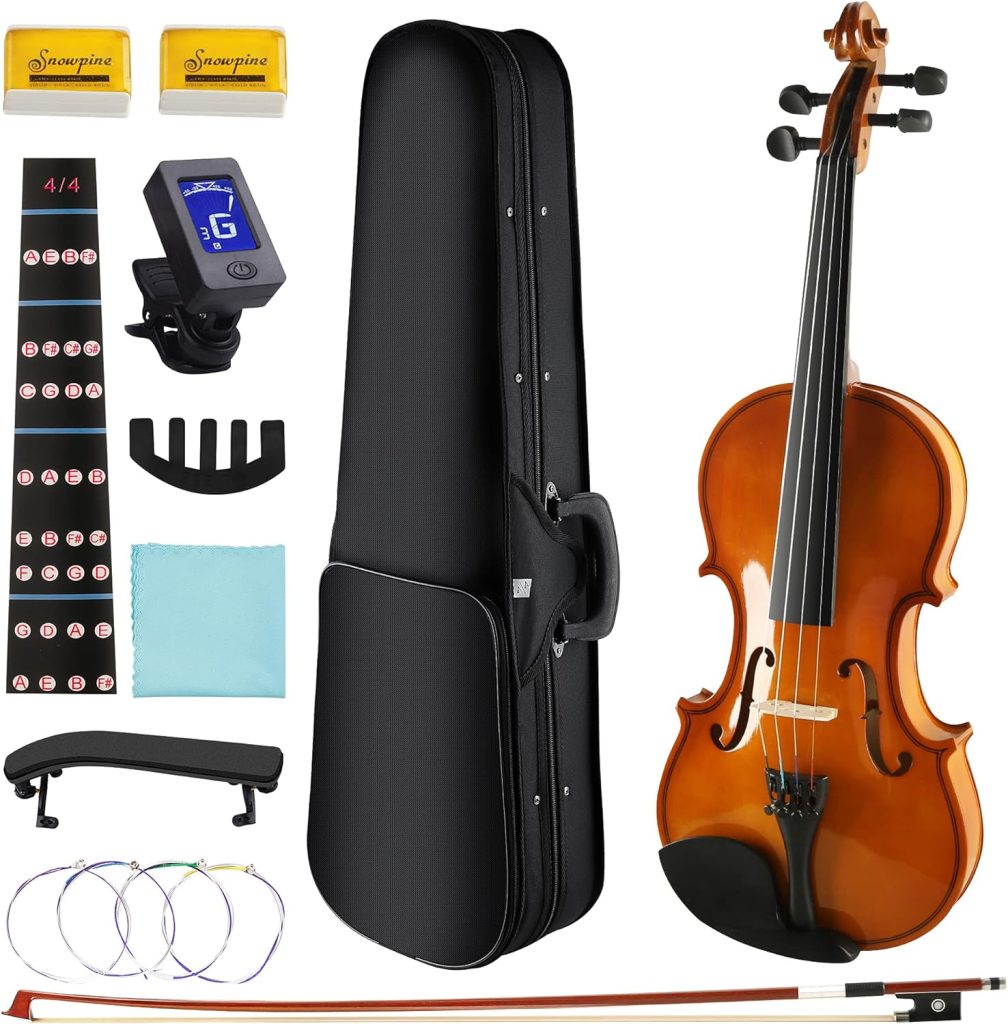 DEBEIJIN Handcrafted Beginner Violin - Premium 1/2 Violin for Kids Adults Beginners - Ready To Play Student Kids Violin