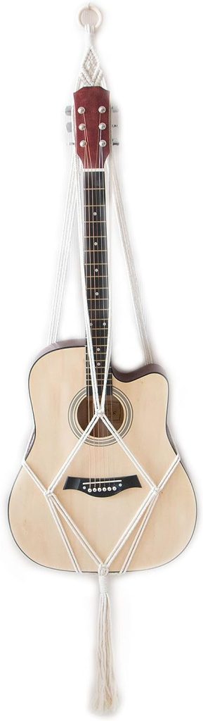 Decocove Guitar Wall Hanger - Macrame Guitar Hanger - Guitar Wall Mount - Boho Guitar Holder for Acoustic Guitar and Electric Guitar