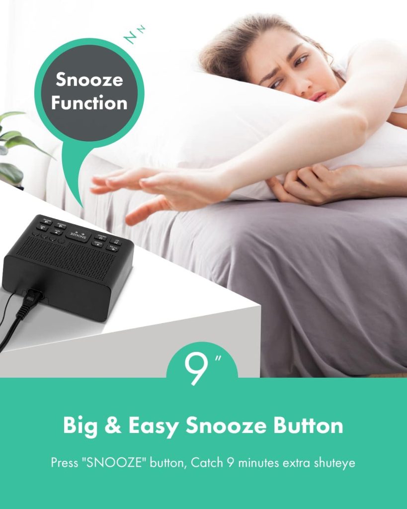 Digital Alarm Clock Radio, Alarm Clocks for Bedrooms with AM/FM Radio, Sleep Timer, Dimmer, Easy Snooze, Battery Backup - 0.6 Green LED Digits