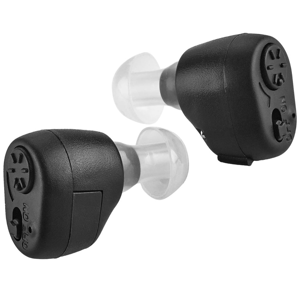 Digital Hearing Amplifier - In-The-Canal (ITC) Pair of In Ear Sound Amplification Devices, Audiologist and Doctor Designed Personal Sound Amplifier for Adults and Sound Enhancer Set, (Black)