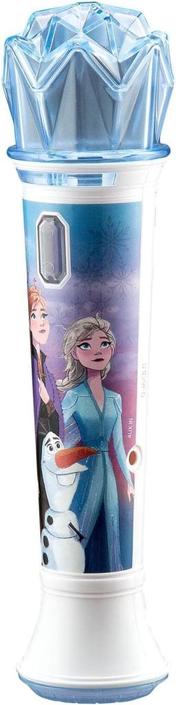 Disney Frozen 2 Karaoke Sing Along Microphone for Kids, Built in Music, Flashing Lights, Pretend Mic, Toys for Kids Karaoke Machine, Connects MP3 Player Aux in Audio Device