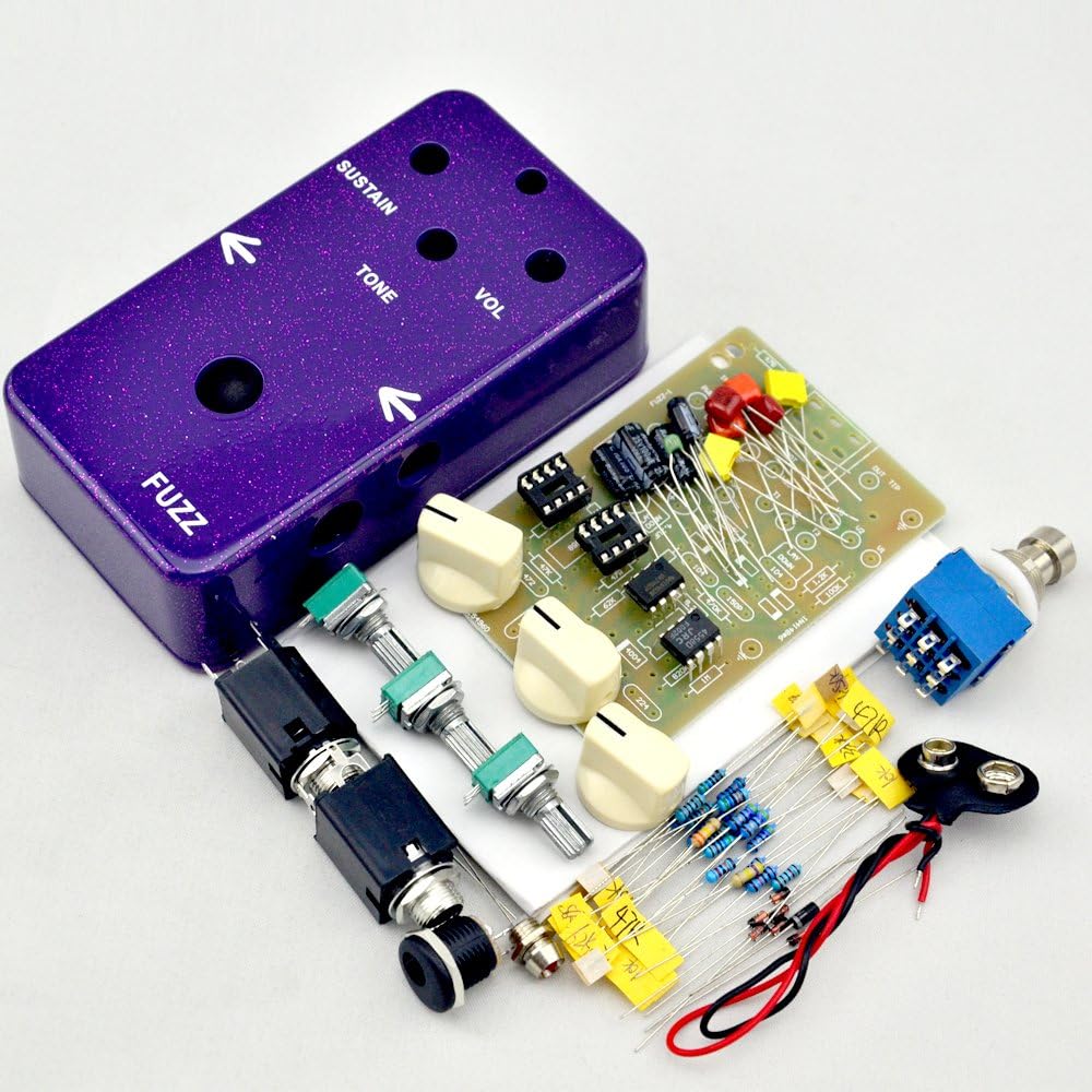 DIY Guitar pedal Fuzz Full Kit With 1590 Size Box Purple