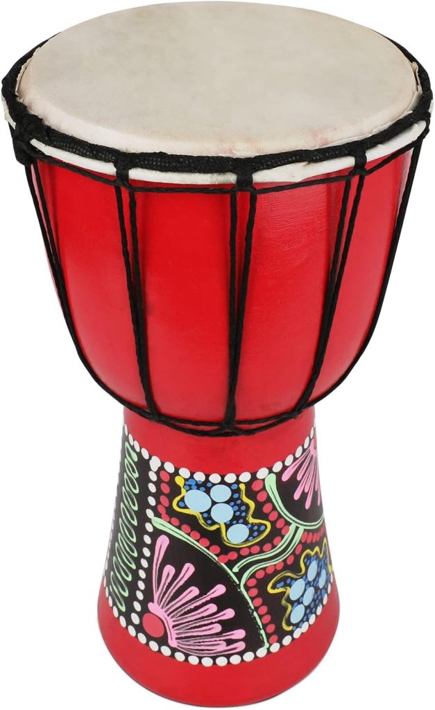 Djembe,African Drum Djembe Mahogany Wood Goatskin Drumhead (6 inch)