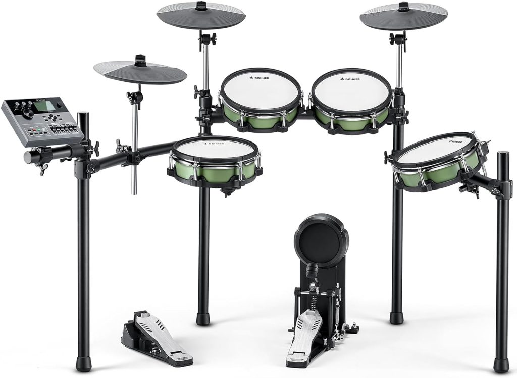 Donner DED-500 Electric Drum Set with Industry Standard Mesh Heads and Included BD Pedal for Optimal Performance and Feel - USB Professional Studio Integration