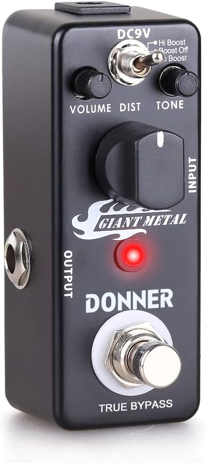 Donner Fuzz Pedal, Stylish Fuzz Guitar Pedal, Classic Mini Fuzz Pedal for Electric Guitar True Bypass