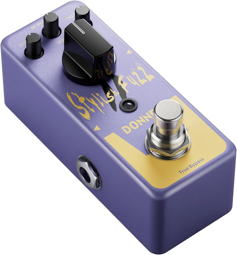 Donner Fuzz Pedal, Stylish Fuzz Guitar Pedal, Classic Mini Fuzz Pedal for Electric Guitar True Bypass