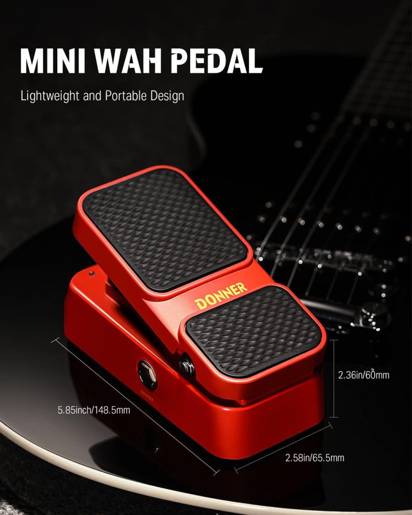 Donner Guitar Wah Pedal, 2 in 1 Wah Volume Pedal, Mini Vintage Electric Guitar Effect Pedal with Wah Wah Active Volume Control, Vowel Lightweight Guitar Pedal