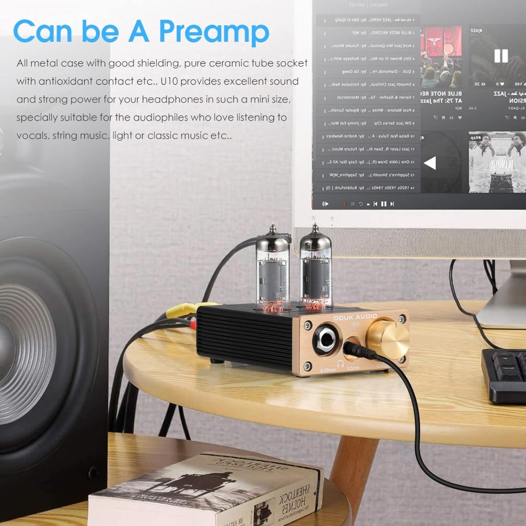 Douk Audio U10 Mini Tube Headphone Amplifier HiFi Stereo Preamp for Home Speaker