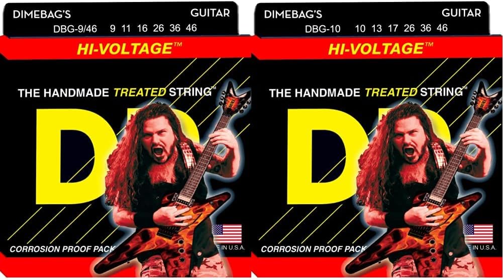 DR Strings Electric Guitar Strings, Dimebag Darrell Signature, Treated Nickel-Plated, 9-46