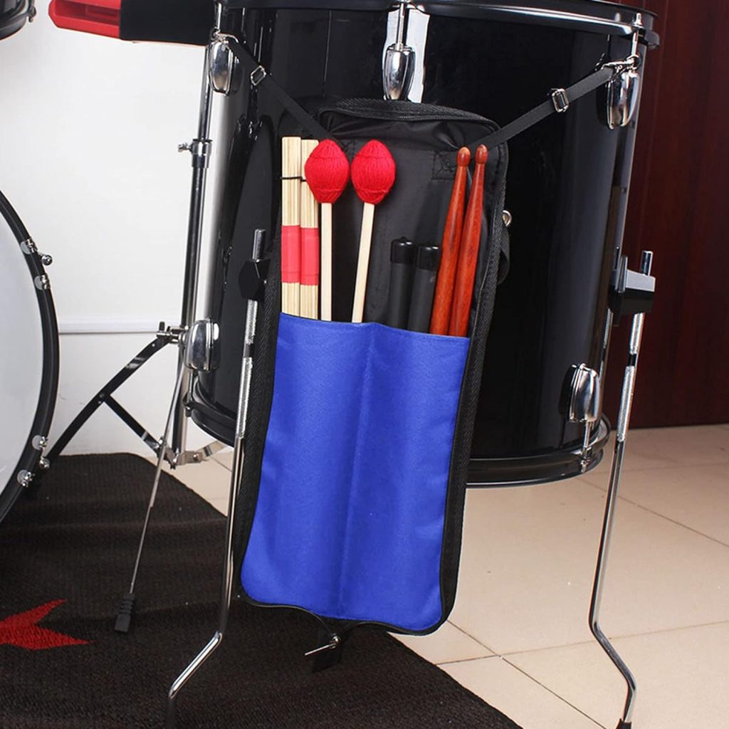 Drum Stick Case, Drum Stick Bag, Drumsticks Bag Drum Accessories, Drum Stick Holder for Mallets for Storage Hanging Bag Drumstick Portable(Brown)