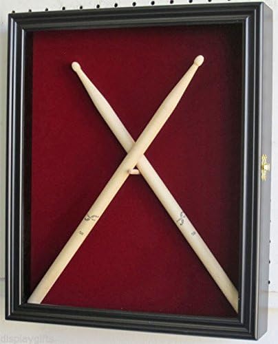 Drum Stick Display Case with Glass Door Wall Mounted Cabinet Shadow Box