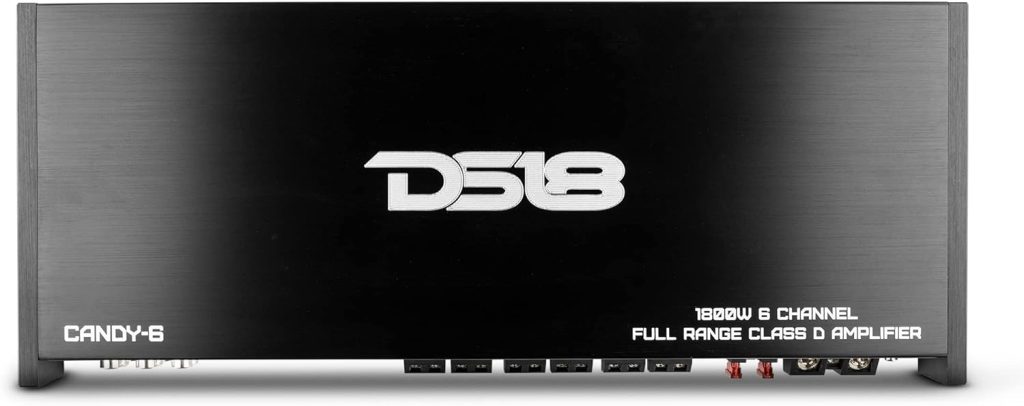 DS18 Candy-6 Amplifier in Black - Class D, 6 Channel, 1800 Watts Max, Digital, 1-8 Ohm - Premium Amplifier for Speakers in Car Audio System