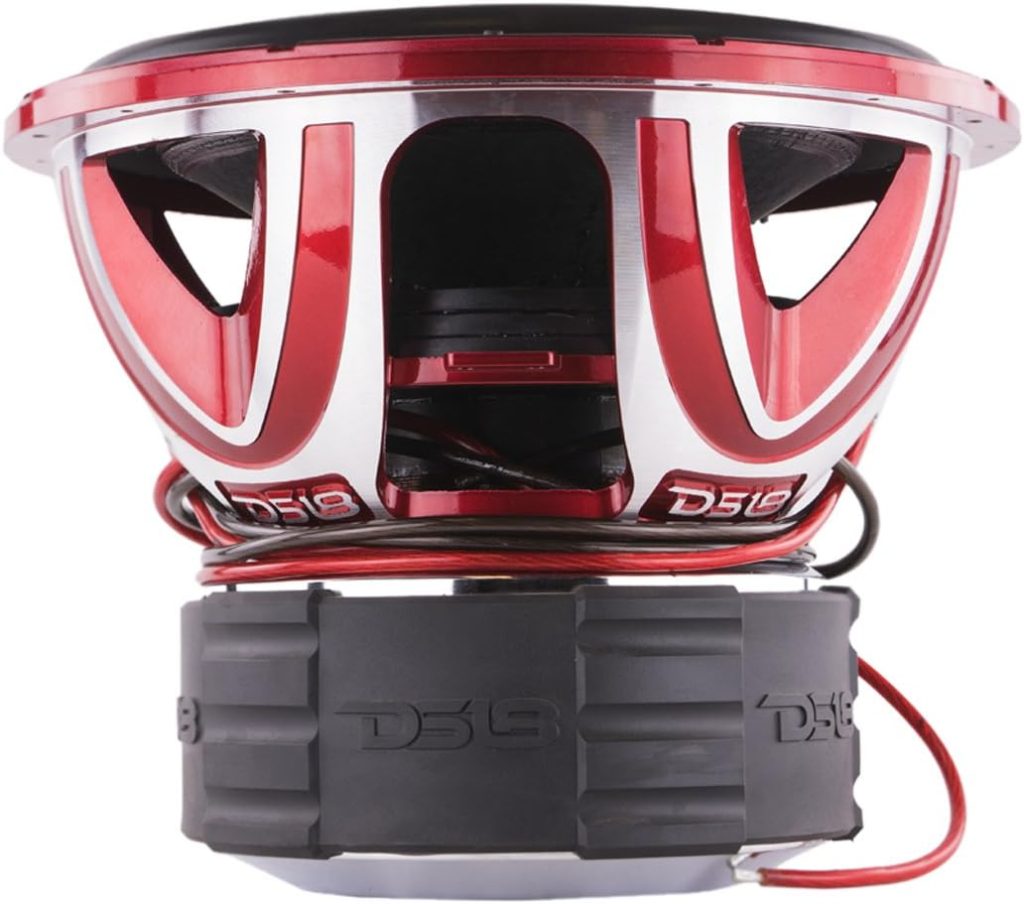 DS18 HOOLIGAN X15.1D Subwoofer in Red with Kevlar Enforced Paper Cone and Upgraded Spider - 6,000W Max, 4,000W RMS, Dual 1 Ohms - Powerful Car Audio Bass Speaker (1 Speaker)