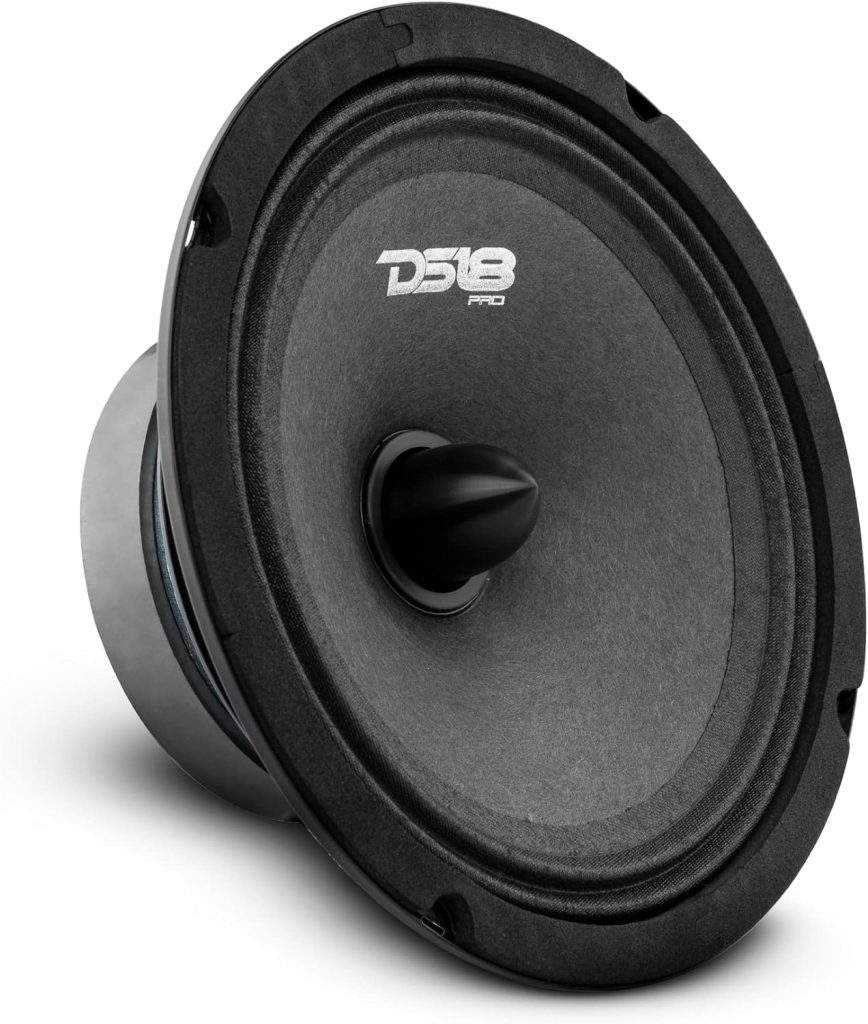 DS18 PRO-B6.4 Mid-Range 6.5 Car Audio Loudspeaker with Bullet 4-Ohm 120 Watts Premium Quality Audio Door Speakers for Car or Truck Stereo Sound System (1 Speaker)