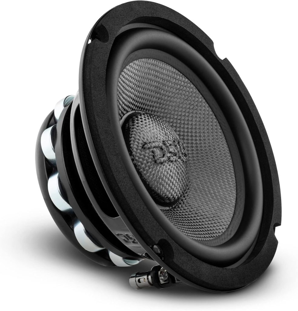 DS18 PRO-CF6.2NR 6.5 Water Resistant Loud Speaker - Mid-Bass Carbon Fiber Cone and Neodymium Rings Magnet 500 Watts 2-Ohms - Ideal for Motorcycle  Motorsports (1 Speaker)