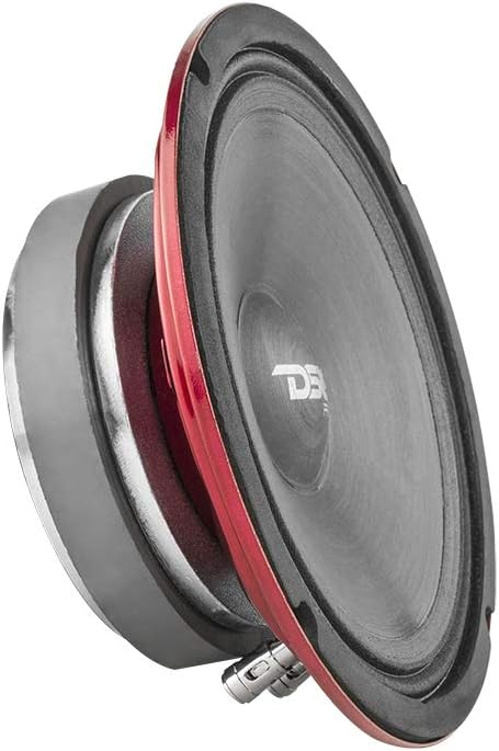 DS18 PRO-SM6.2 Slim Loudspeaker - 6.5, Midrange, Red Steel Basket, 400W Max Power, 200W RMS, 2 Ohms - Premium Quality Audio Speakers - IP66 Water Resistance, Perfect for Motorcycle Applications