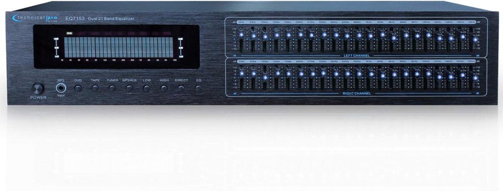 Dual 21 Band Professional Stereo Equalizer with Individual LED indicators