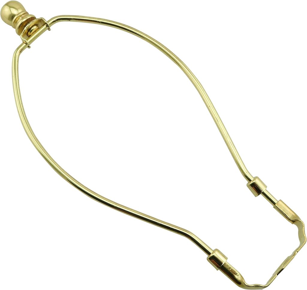 DZS Elec Imitation Gold Color 10 Inch Lamp Shade Harp Holder DIY Lighting Accessories Horn Frame Lampshade Bracket for Table/Floor Light Fitting