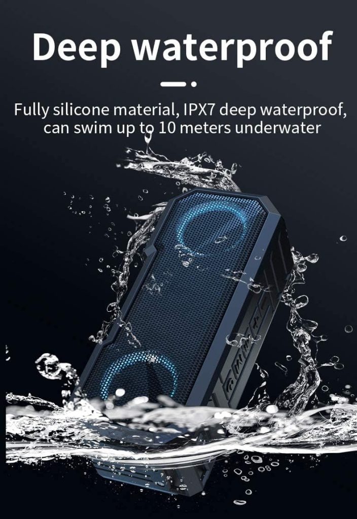 E-SHIDAI Bluetooth Speakers,Portable Bluetooth Speakers with Dual Speakers,Small But Powerful, 12 Hours Battery Life,Water Resistant IXP7,Portable Outdoor Speaker for Travel Camping Hiking (Black)