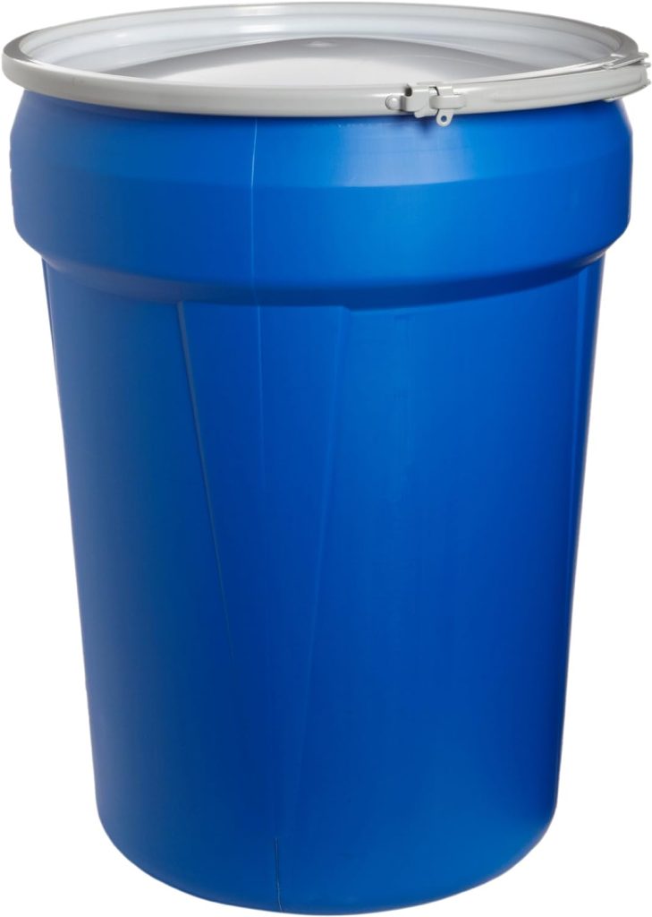 Eagle 30 Gallon High Density Polyethylene Lab Pack Barrel Drum with Metal Lever-lock Lid, 28.5 Height, 21.25 Diameter, Blue, 1601MB: Hazardous Storage Drums: Industrial  Scientific