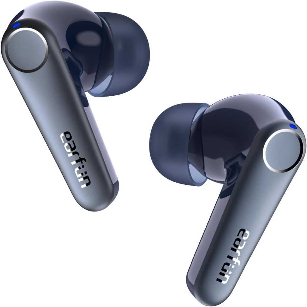 EarFun Air Pro 3 Noise Cancelling Wireless Earbuds, Qualcomm® aptX™ Adaptive Sound, 6 Mics CVC 8.0 ENC, Bluetooth 5.3 Earbuds, Multipoint Connection, 45H Playtime, App Customize EQ, Blue