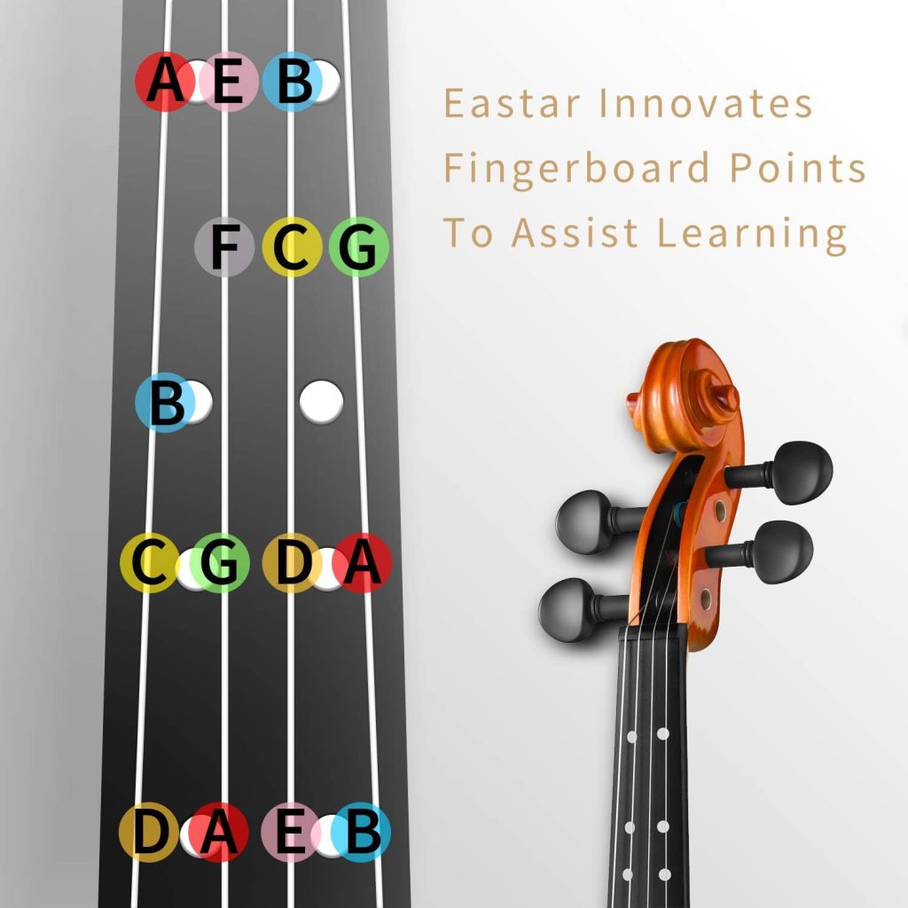 Eastar 1/2 Violin Set，Violin Stand with Bow Holder， Fiddle Quarter Size for Kids Beginners Students