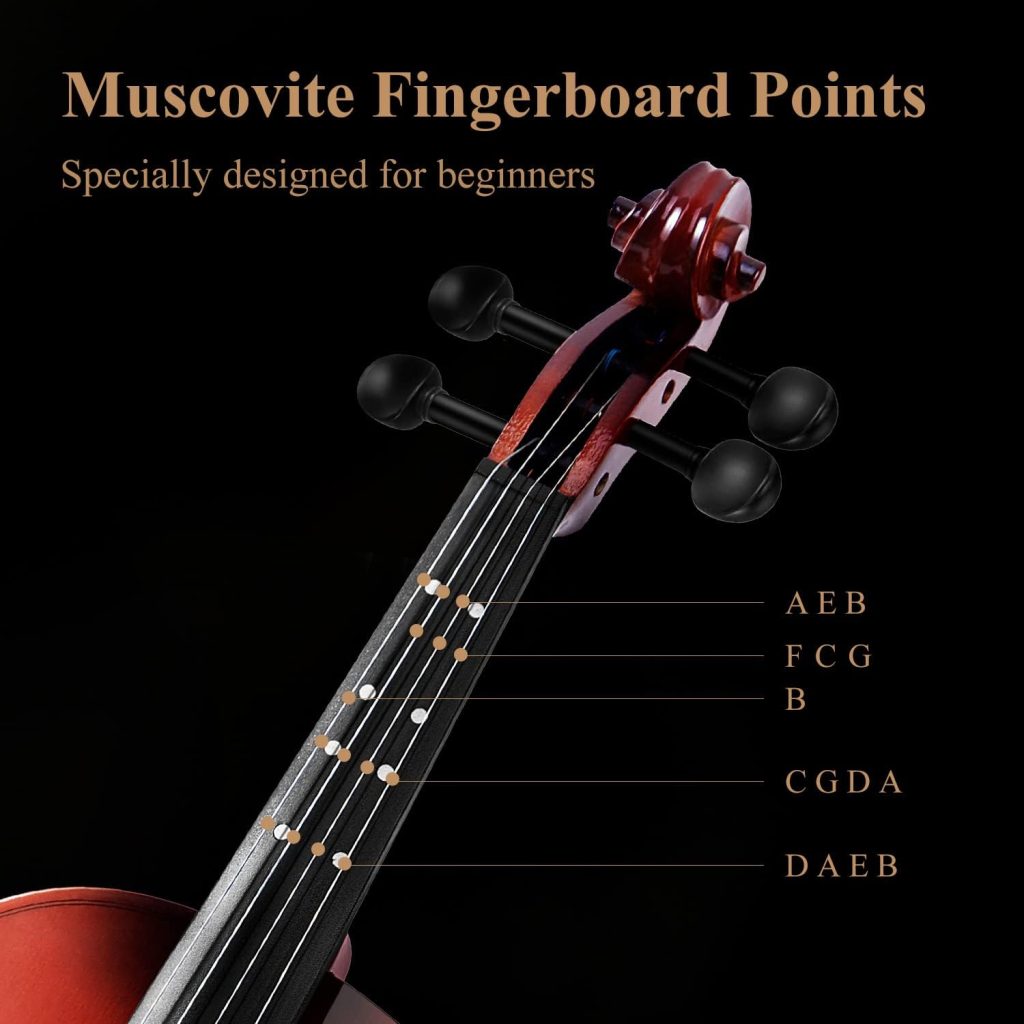 Eastar 3/4 Violin for Beginners, Violins Kit for Student, Fiddle with Hard Case, Rosin, Shoulder Rest, Bow, and Extra Strings (Imprinted Finger Guide on Fingerboard)