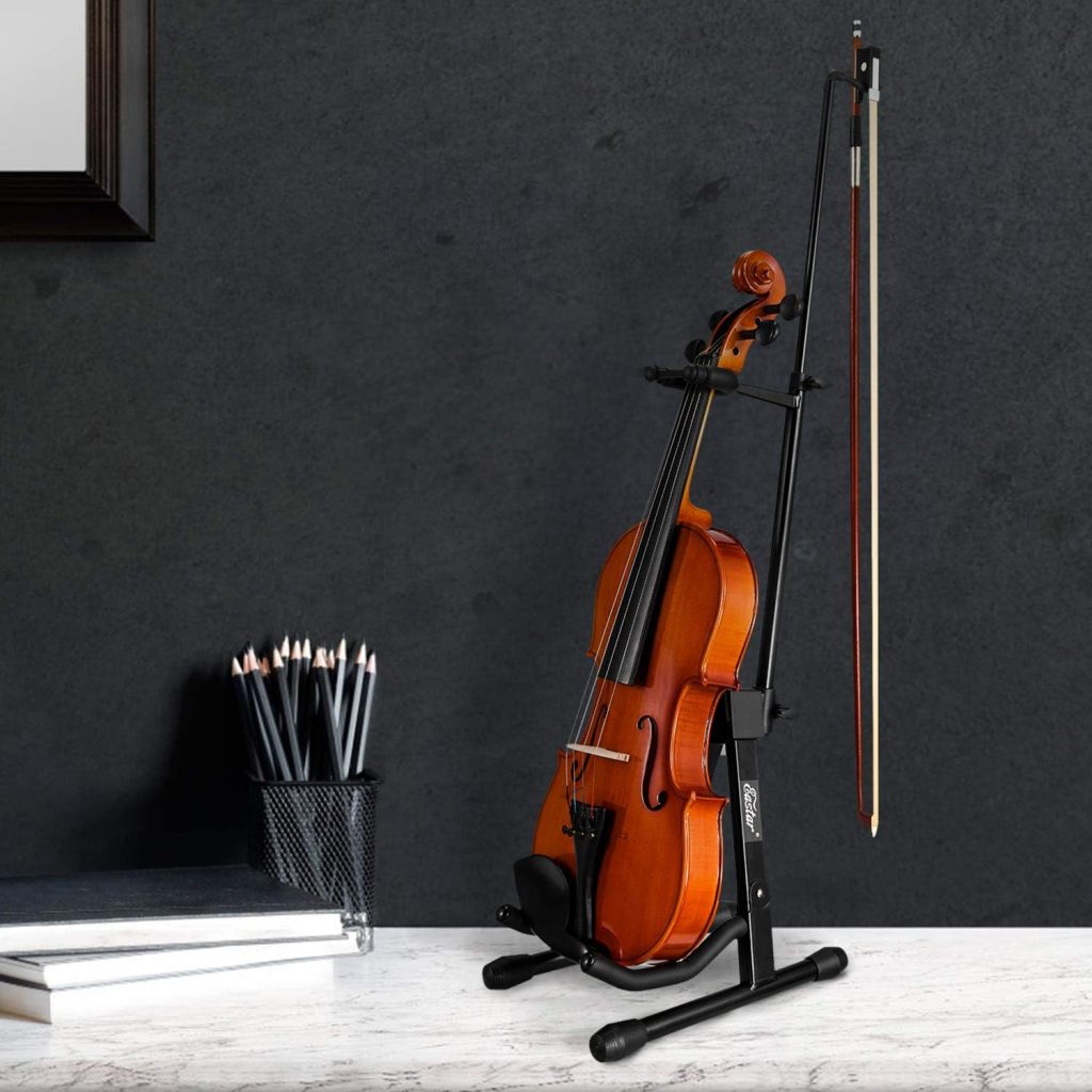 Eastar EVA-3 1/2 Solid Wood Violin, Eastar EST-006 Violin Stand Bundle