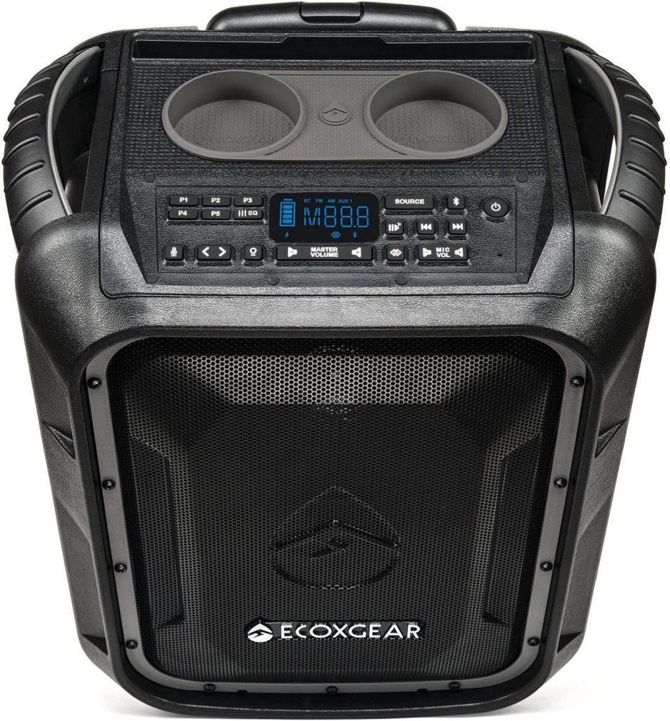 ECOXGEAR EcoBoulder+ GDI-EXBLD810 Rugged Waterproof Floating Portable Bluetooth Wireless 100 Watt Speaker and PA System (Gray)