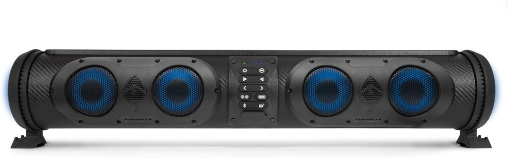ECOXGEAR SoundExtreme SEB26 Rechargeable Amplified Powersports Bluetooth 8 Speaker Soundbar Waterproof Sandproof with LED Lighting 500 Watts of Peak Power