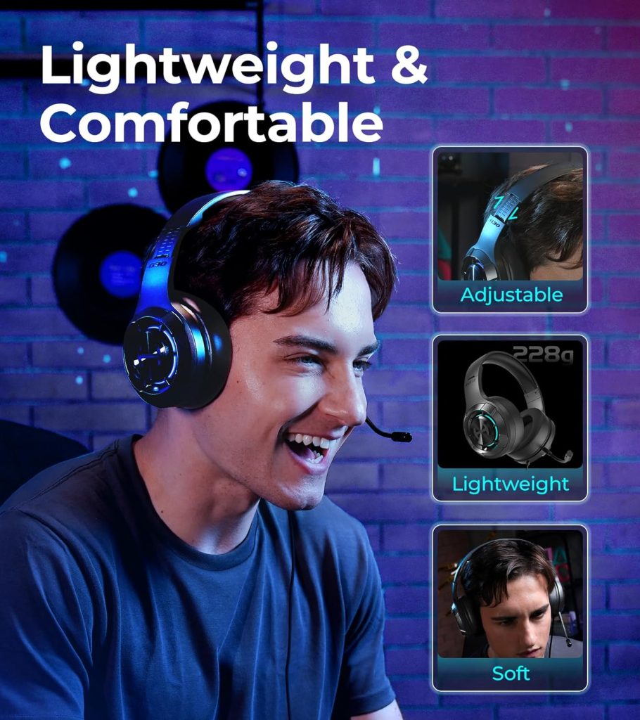 Edifier Hecate G30 II Wired Gaming Headset, 7.1 Virtual Surround Sound Gaming Headphones with Detachable Noise Cancelling Microphone for PC/MAC/PS4/PS5, RGB Lighting