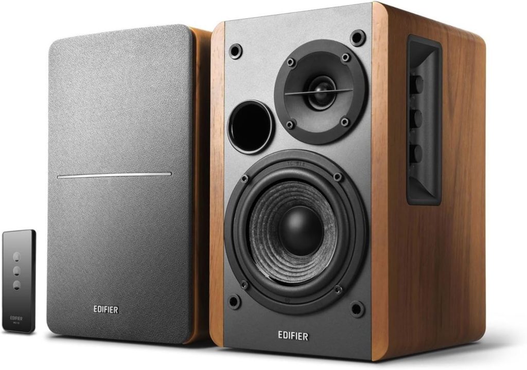 Edifier R1280T Powered Bookshelf Speakers - 2.0 Active Near Field Monitors - Studio Monitor Speaker - Wooden Enclosure - 42 Watts RMS