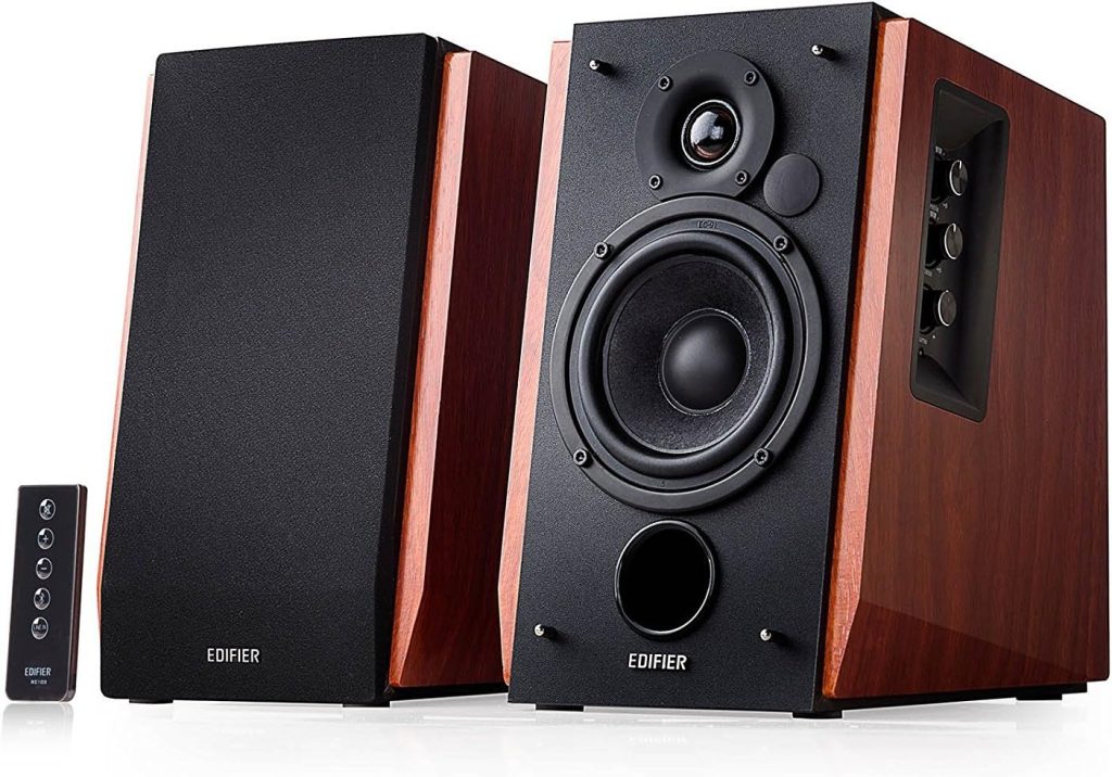 Edifier R1700BT Bluetooth Bookshelf Speakers - Active Near-Field Studio Monitors - Powered Speakers 2.0 Setup Wooden Enclosure - 66w RMS