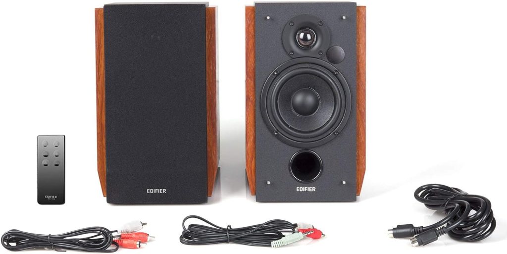 Edifier R1700BT Bluetooth Bookshelf Speakers - Active Near-Field Studio Monitors - Powered Speakers 2.0 Setup Wooden Enclosure - 66w RMS