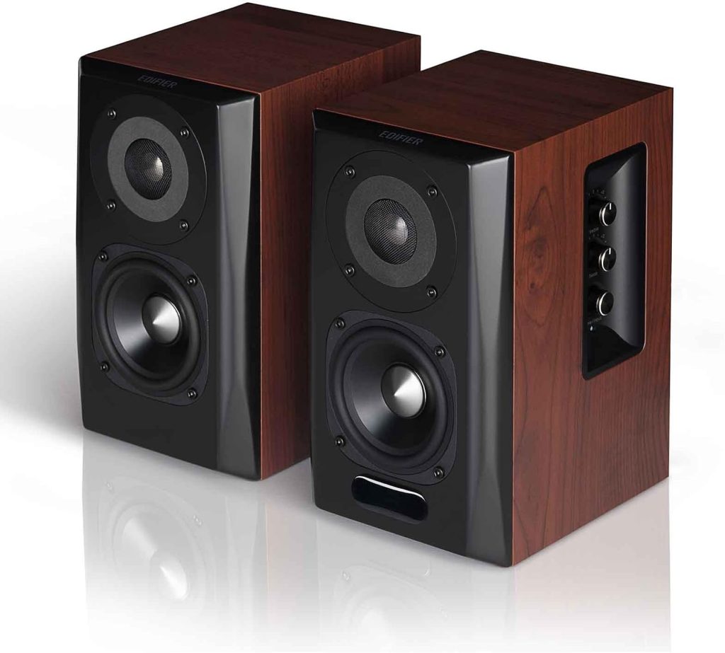 Edifier S350DB Bookshelf Bluetooth Speaker and Subwoofer 2.1 Wireless System Red-Brown